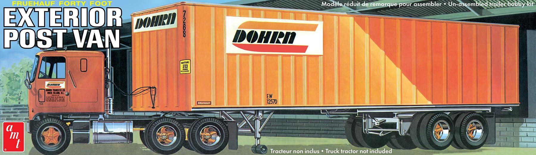 AMT 1/25 Full Half 40-Foot Exterior Post Van Trailer Plastic Model Kit AMT1357