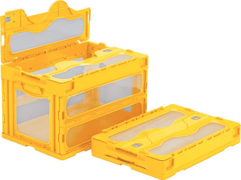 530x366x334mm／50.2L Folding Container (Yellow／With Lid)
