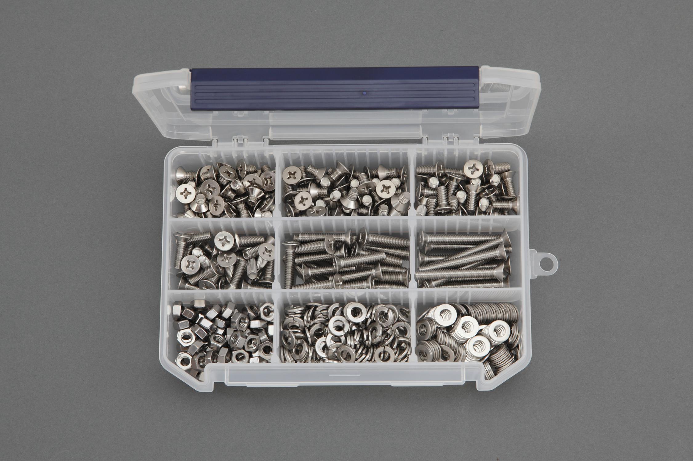 M6 Flat Head Screw, Nut, and Washer Set (Stainless Steel)