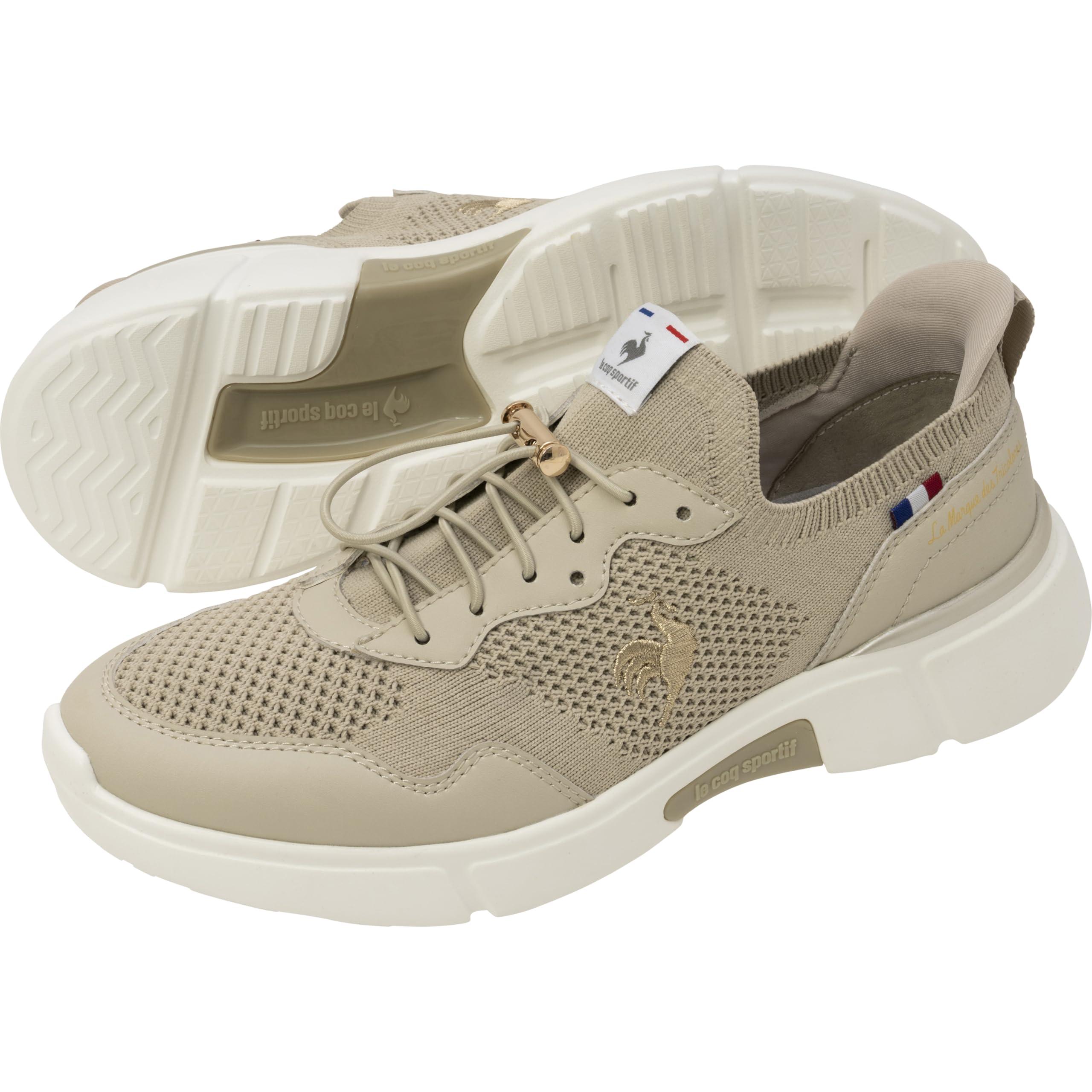 [Le Coq Sportif] Loire Slip-On Sneakers - Easy Slip-On Running Shoes - Wide Fit (3E Equivalent) - Water-Repellent - Drawcord - Women's BGGD (LU5SSN06LZ) - 24.5 cm