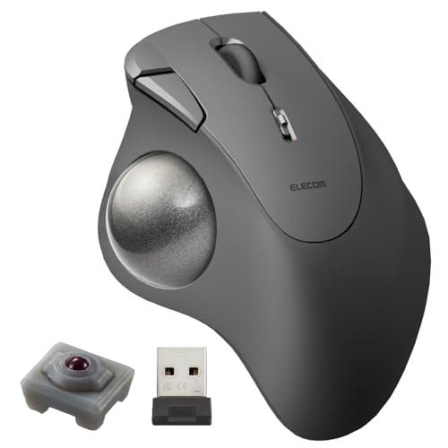 ELECOM Wireless Trackball Mouse IST 2.4GHz Wireless Thumb-Operated 36mm Ball Artificial Ruby Support 5 Buttons Windows Mac Chromebook Black M-IT10DRBK