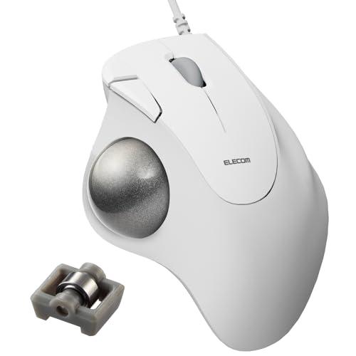ELECOM Wired Trackball Mouse IST Bearing Support Thumb Operation 36mm Ball 5 Buttons Windows Mac Chromebook White M-IT11URWH