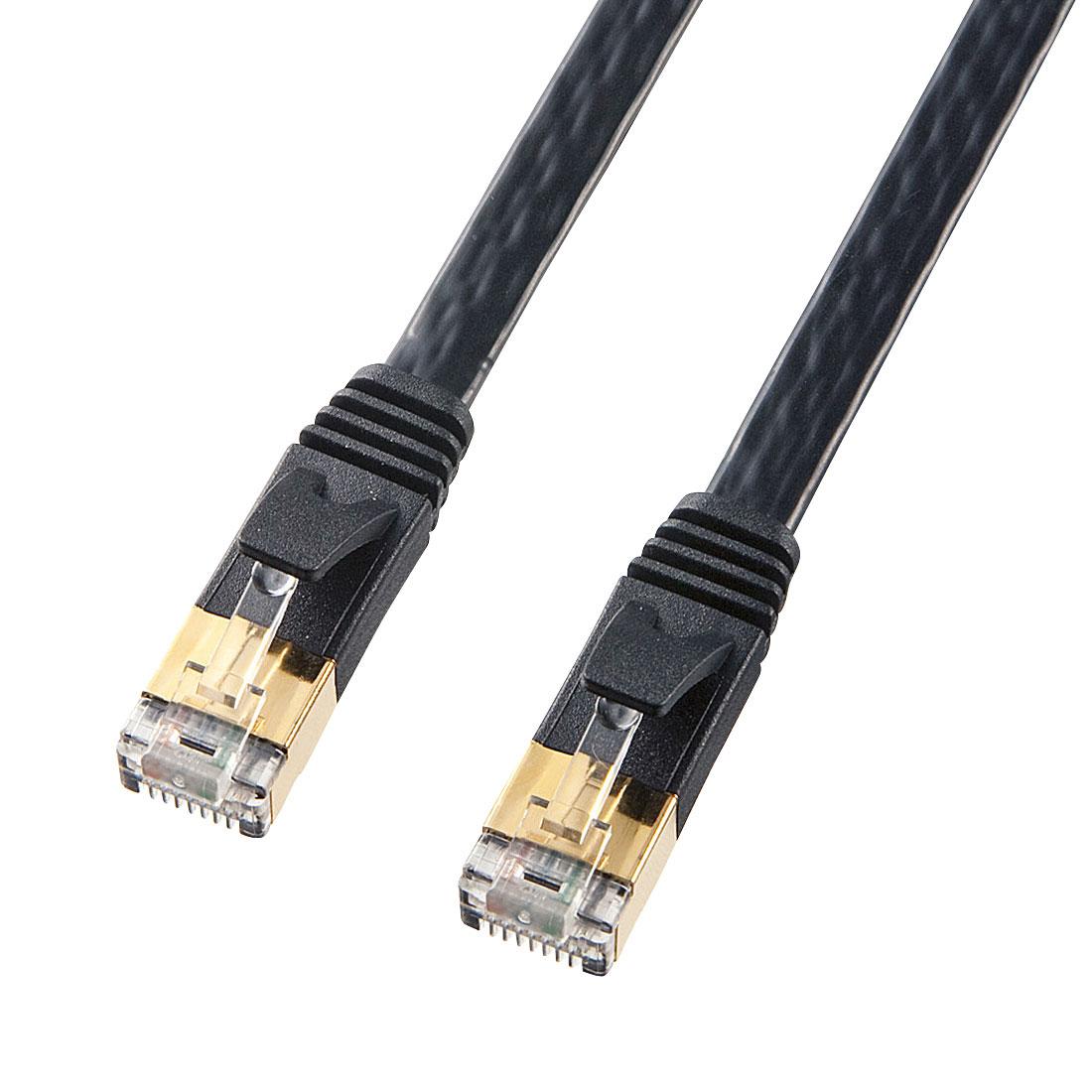 15m Flat LAN Cable (CAT7 / Black)