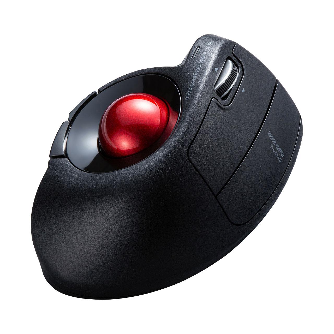 [2 AA batteries] Wireless Mouse (Ergonomic Trackball) Black 86.2×136.8×67.6 mm