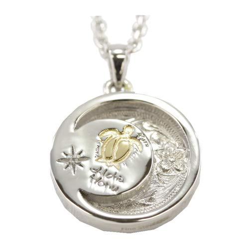 ALOHA HONU Necklace for Women and Men, Pair Pendant, Hawaiian, Hypoallergenic, Unisex, Stainless Steel, Sea Turtle, Honu, Plumeria, pmh-106