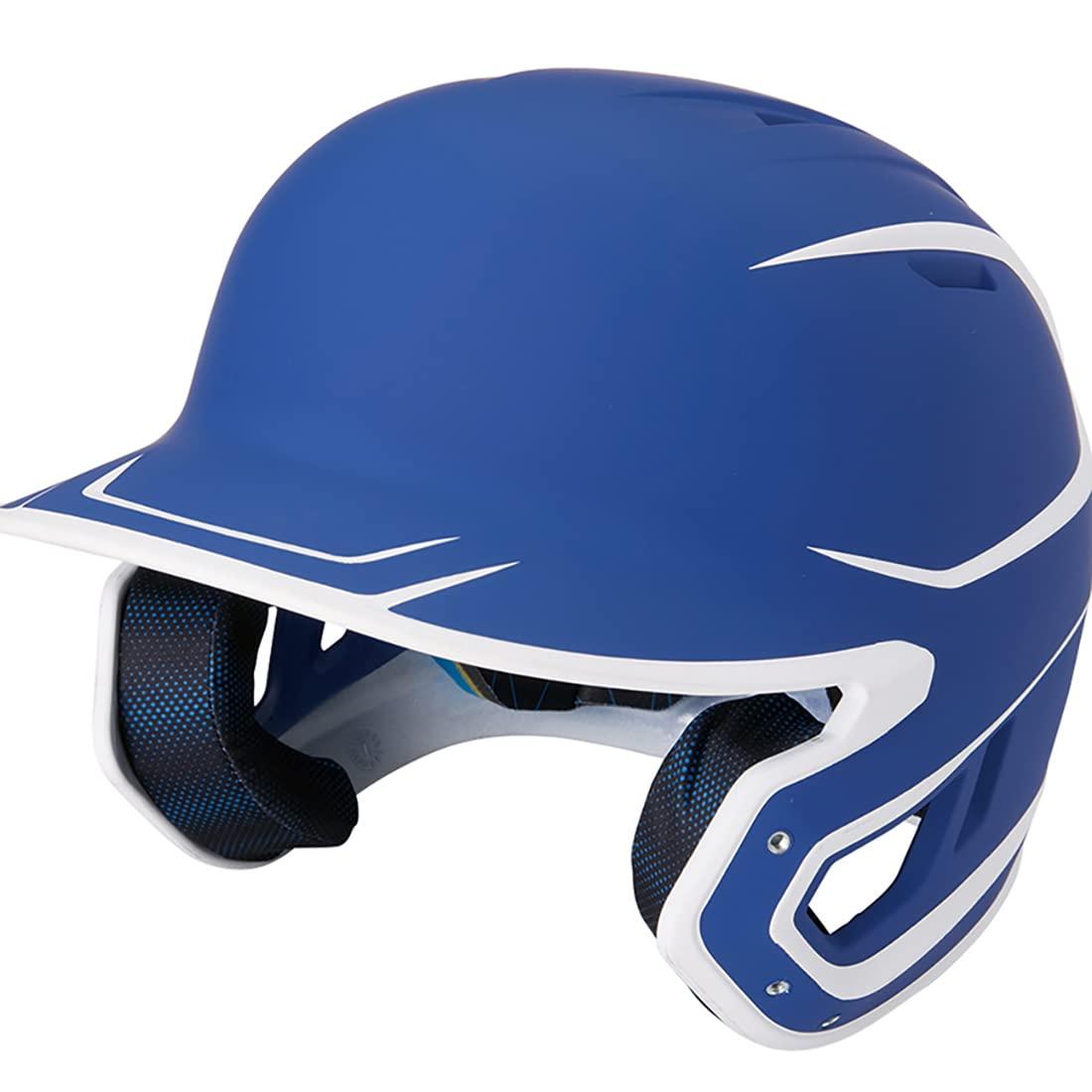 Rawlings Baseball Adult Softball MACH Helmet 2-Tone (Matte Finish) MACH14 Royal/White One Size Fits All Includes Helmet Bag