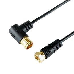 5-Pack HORIC Ultra-Fine Antenna Cable 10m Black L-Shaped Plug/Screw-Type Connector HAT100-255LSBKX5