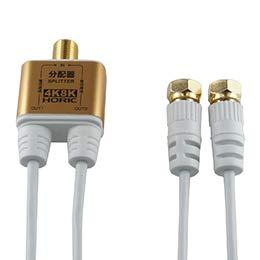 5-Pack HORIC Antenna Splitter with Ultra-Thin Integrated Cable, 1m, White, Screw-Type Connectors AP-332SWX5