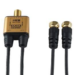 5-Pack HORIC Antenna Splitter with Ultra-Thin Integrated Cable, 1m, Black, Screw-Type Connectors AP-333SBX5