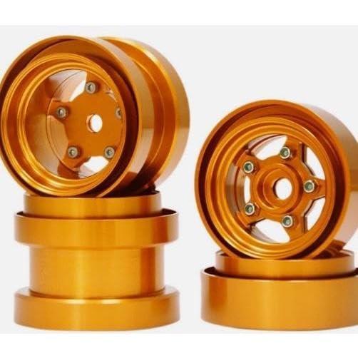 Aluminum Color Wheels for Buggy, Front and Rear Set (Metallic Orange)