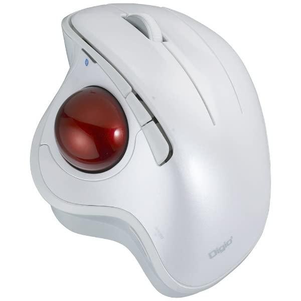 Nakabayashi Digio2 Trackball Mouse Adjustable Angle Bluetooth 5.0 5 Buttons Optical White MUS-TBIF182W