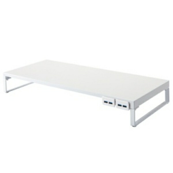 Rihitora PC Stand Monitor Stand USB Desk Stand White Width 59 × Depth 25.4 × Height 8 cm with USB 3.0 Hub Load Capacity 15 kg A7334-0