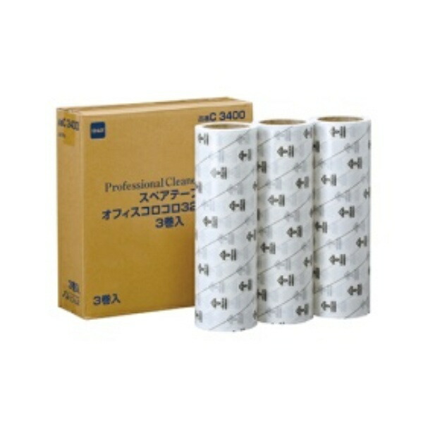 NITOMS Korokoro Professional Replacement Tape 320mm Width 40m 3 Rolls Tape Refill Industrial Use Wide Width Cleaning Office Factory Carpet Compatible Adhesive Cleaner C3400