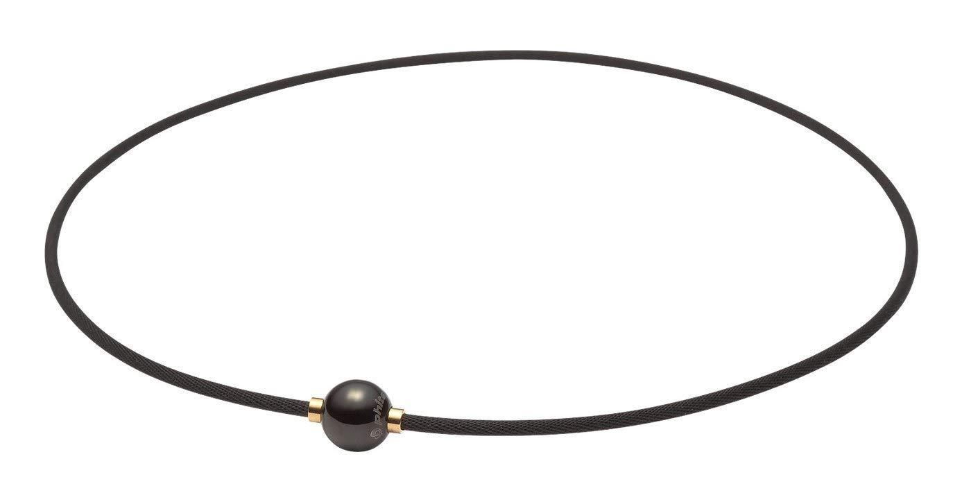 Phiten Necklace RAKUWA Neck Metax Mirror Ball Black/Gold 40cm