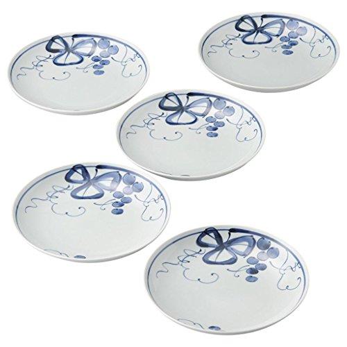 Antique-Glazed Celadon Grape Design Dinner Plate Set of 5 K20805714