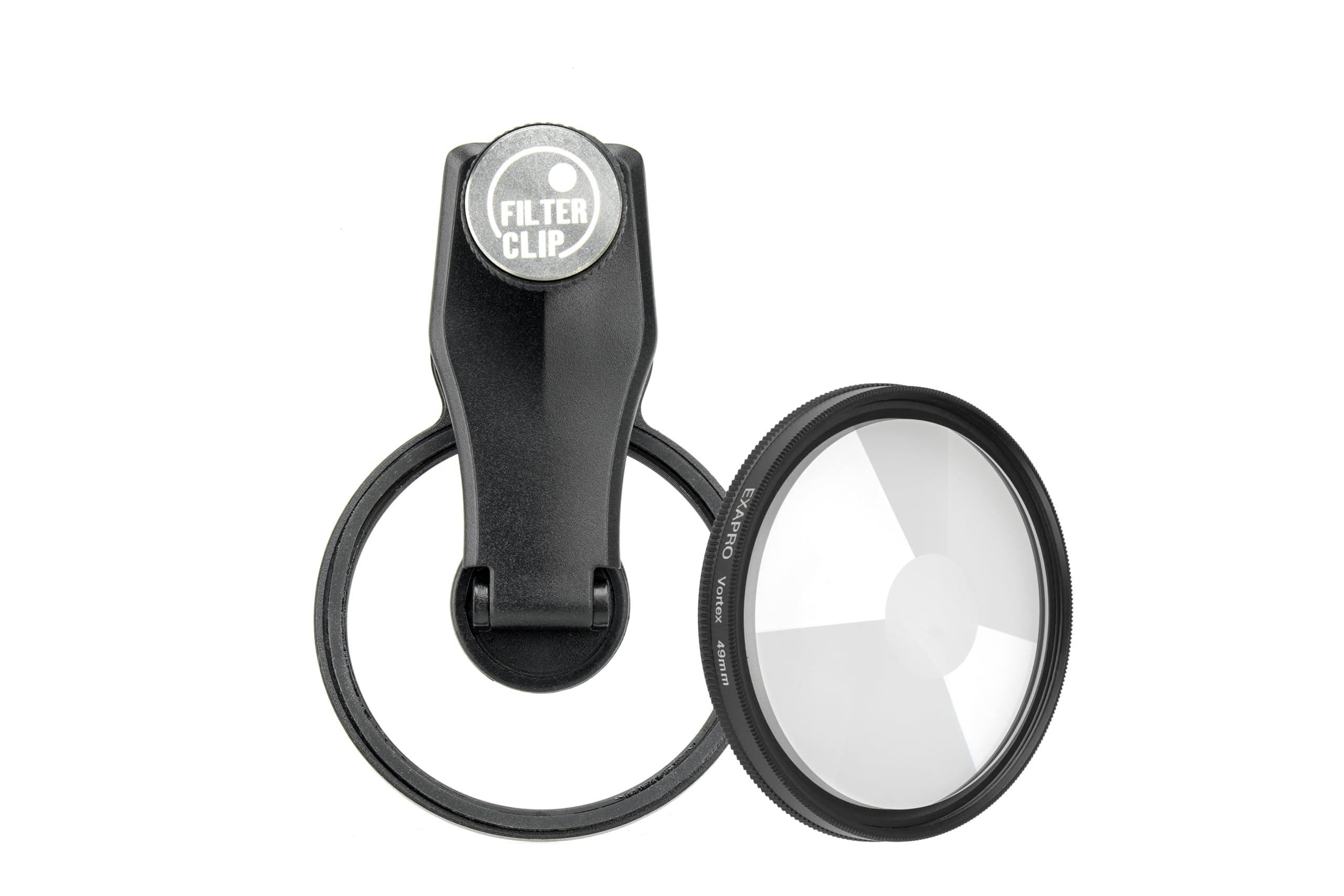 EXAPRO Smartphone Accessory Filter Clip + Vortex Filter Set 49mm Swirl Effect Prism Lens with Rotating Frame Black EXP-FCPZVT-02