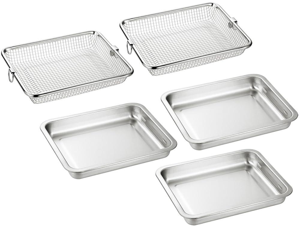 Yokoyama Swallow-Matured Craftsmanship Batt 25.2×20.5×3.5cm 3 pieces & Square Strainer 24.5×19.8×3.6cm 2 pieces EJBZ-1000