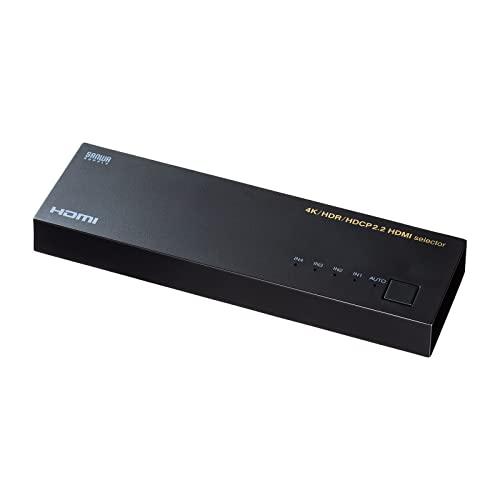 Sanwa Supply 4K/HDR/HDCP 2.2 Compatible HDMI Switch (4 Inputs, 1 Output) SW-HDR41LN