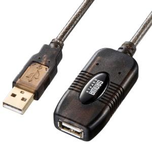 Sanwa Supply 20m Extension USB 2.0 Active Repeater Cable Type A Male to Type A Female KB-USB-R220