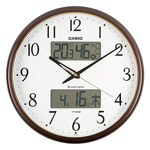 CASIO Wall Clock Radio-Controlled Clock Brown Analog Living Environment Temperature Humidity Calendar Display ITM-650J-5JF