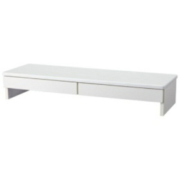 YAMAZEN Monitor Stand with 2 Drawers (A4 Clear File Compatible) PC Stand Display Stand Desk Stand Width 78 x Depth 26 x Height 13.5 cm Ready-to-Use Woody White DTS-H8025(WWH) Telework