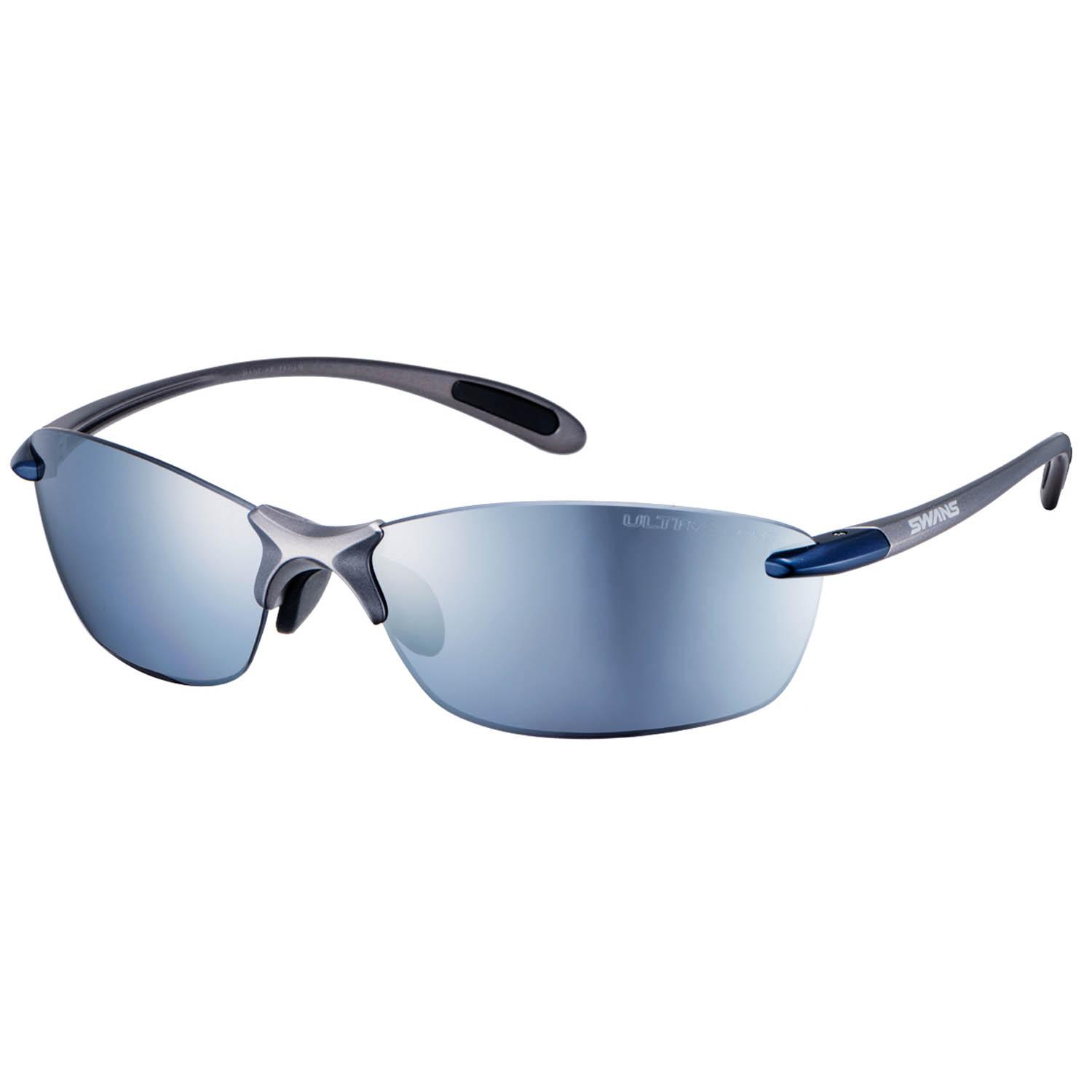 [Swans] Sports Sunglasses Airless Leaffit Polarized Lenses (For Fishing, Golf, Outdoor Use) SALF-0767 BLGM Matte Gun Metallic/Silver Mirror × Polarized ULTRA Ice Blue