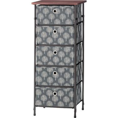 AZUMAYA Easy Assembly Chest 5D Gray LFS-655GY