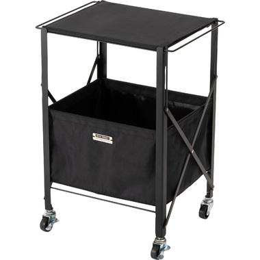 (YUZU LEAF) Foldable Storage Case, Storage Box, Laundry, Industrial, With Casters (Black)