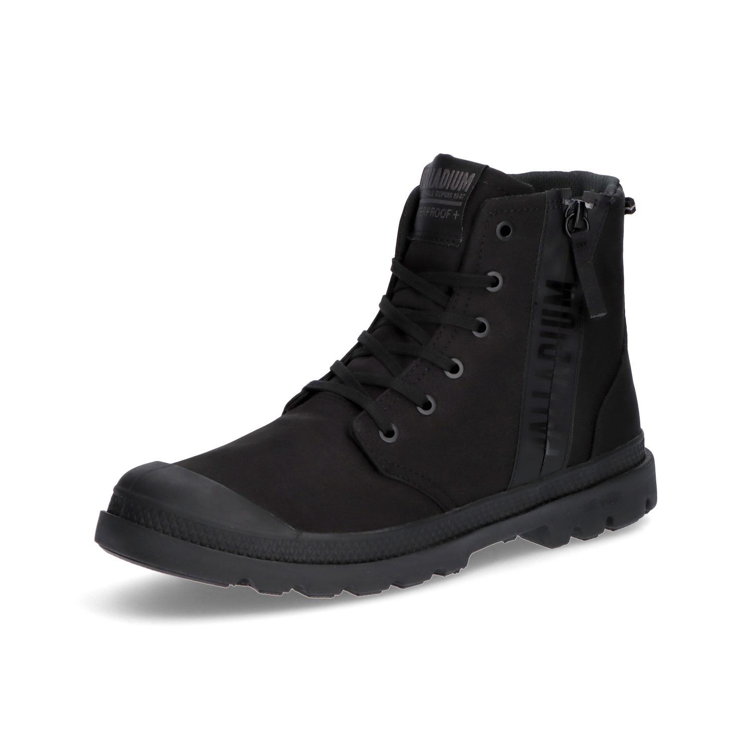[PALLADIUM] Waterproof Sneakers PAMPA HI SEEKER 2 LITE+ WP+ with Side Zip ALL BLACK (010) 24.5 cm