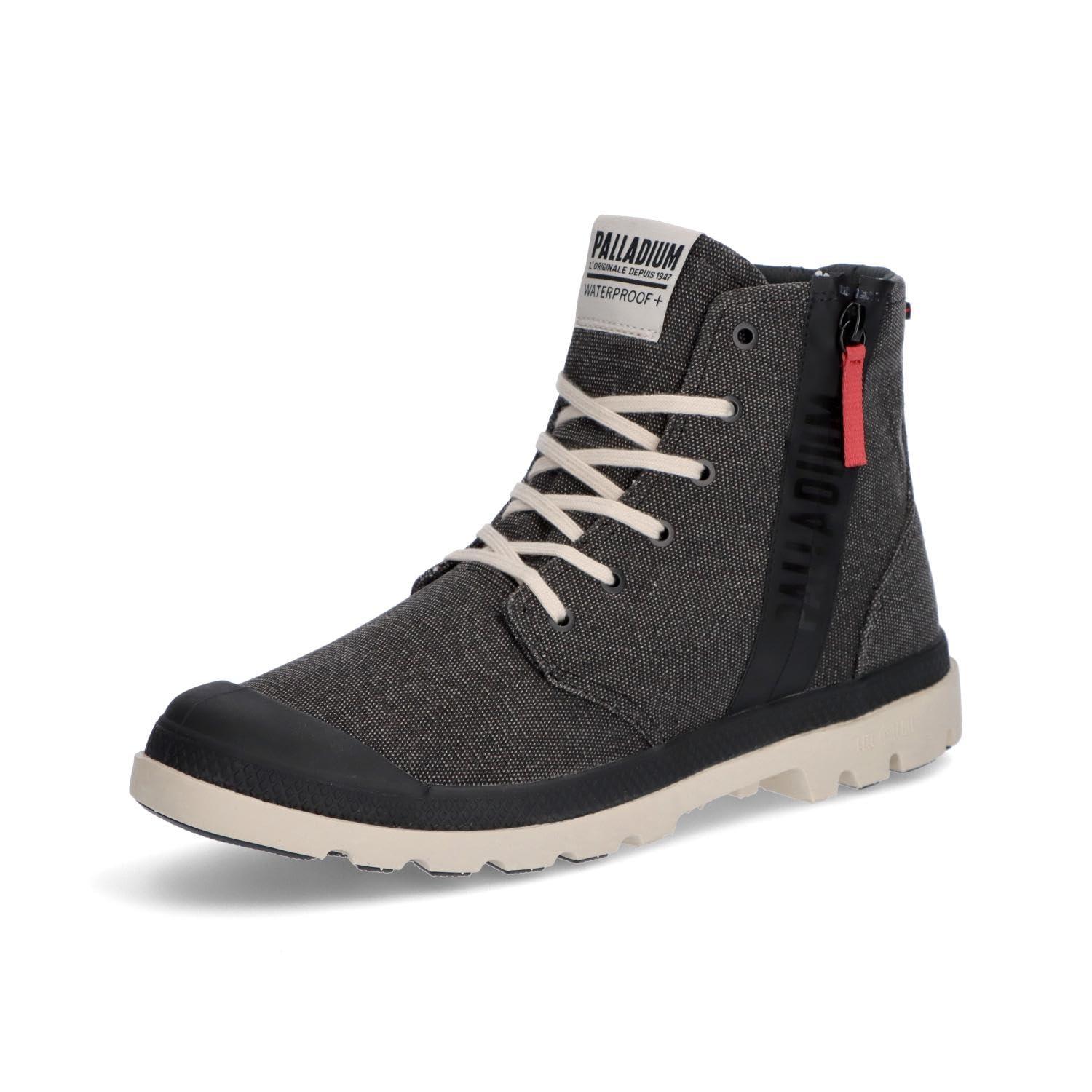 [PALLADIUM] Waterproof Sneakers PAMPA HI SEEKER 2 LITE+ WP+ with Side Zip BLACK DENIM/WHITE (064) 25.0 cm