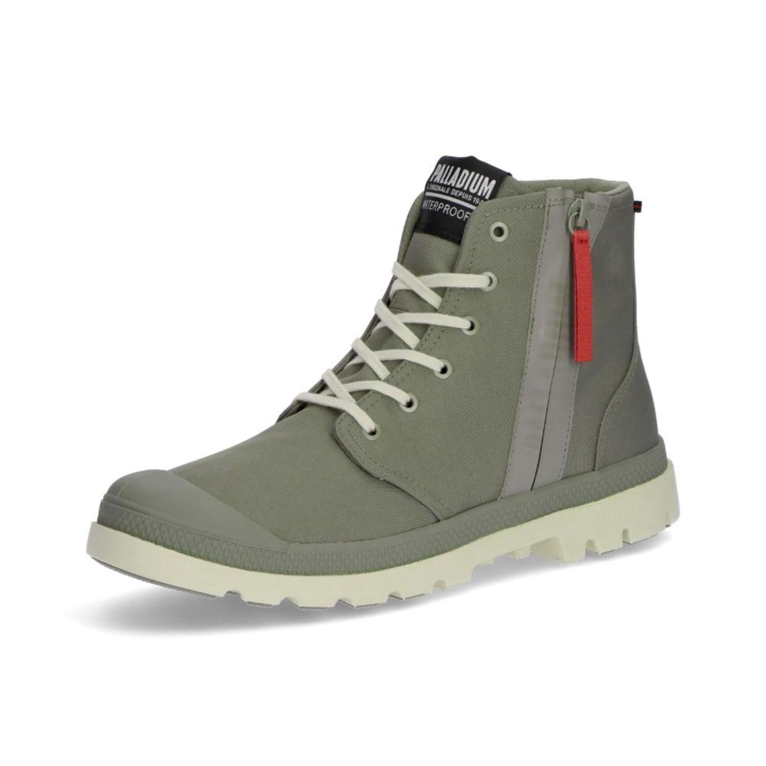 [PALLADIUM] Waterproof Sneakers PAMPA HI SEEKER 2 LITE+ WP+ with Side Zip VETIVER/WHITE (352) 29.0 cm