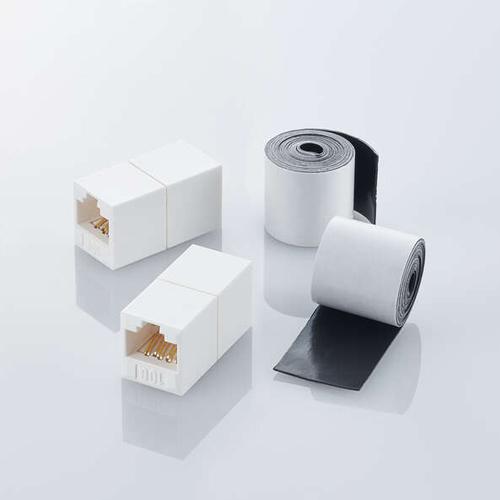 LAN Cable Relay Connector and Protective Tape Set (CAT6A Compliant)
