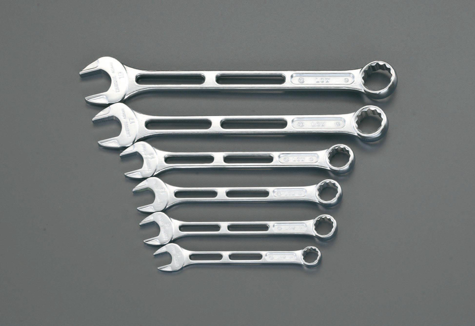 6-piece set / 10-19mm single-eye open-end wrench (lightweight)