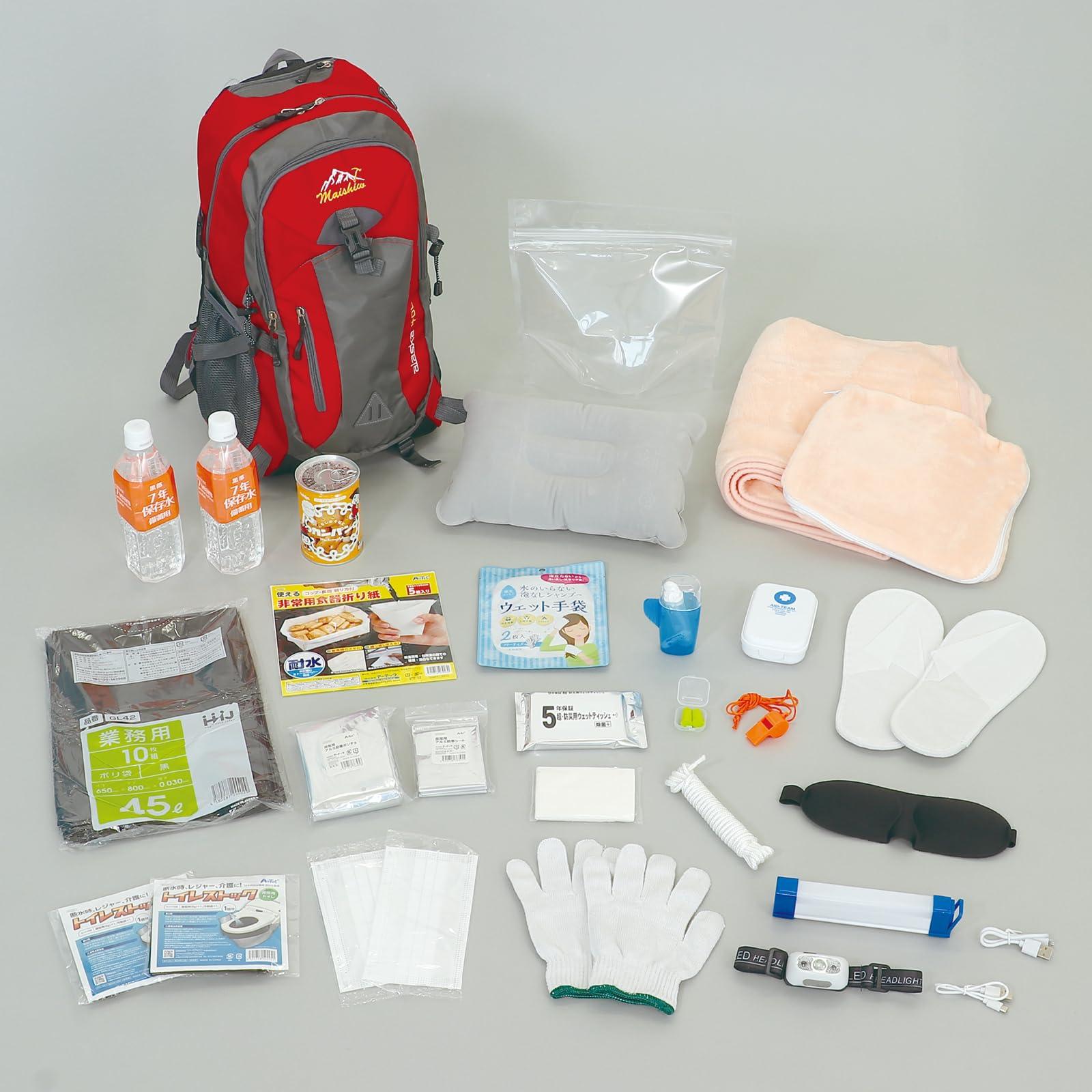 Artec Disaster Preparedness Supplies Large-Capacity Emergency Food Included Disaster Preparedness Set 34 Pieces 35656