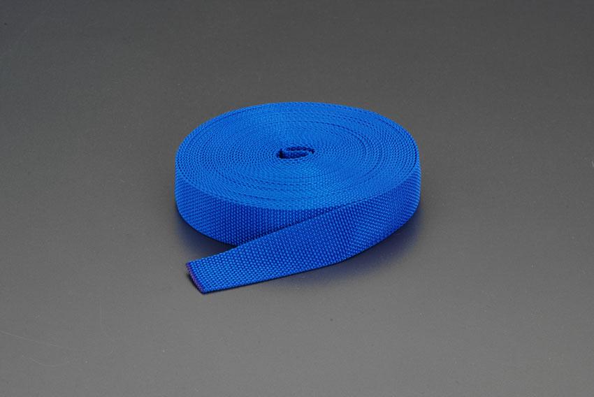 25x1.2mm/50m Belt, Plain Weave (Polypropylene, Blue)