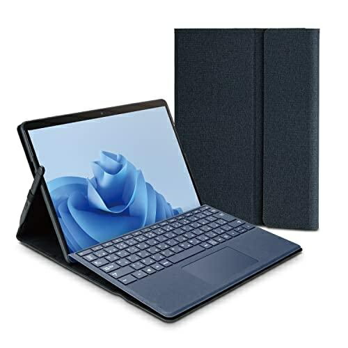 ELECOM Surface Pro X/8/9/9 With 5G/10/11th Generation Soft Leather Case Dedicated Protective Cover Free-Angle Touch Pen Storage Keyboard Compatible Black TB-MSP9PLF2BK