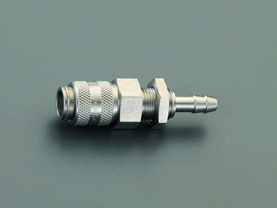 8mm Urethane Hose Coupling (Partition Wall / Stainless Steel / One-Push)