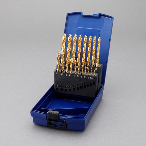 1.0–10.0 mm / 19-piece straight drill set (TIN-HSS)