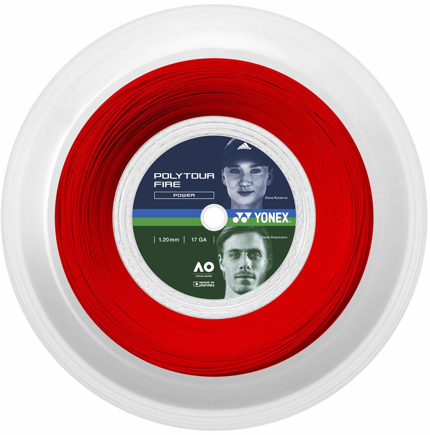 YONEX Hard Tennis String Poly Tour Fire 120 200m Red (001) 1.20mm PTF120R2