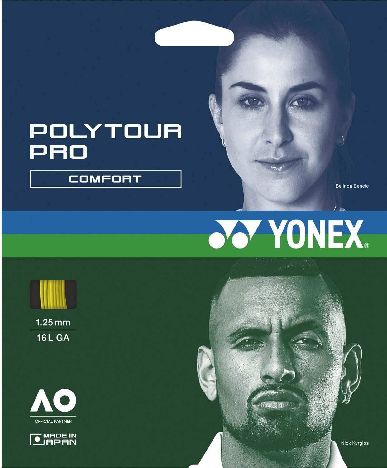 YONEX Hard Tennis String Poly Tour Pro 125 200m Flash Yellow (557) 1.25mm PTP125R2