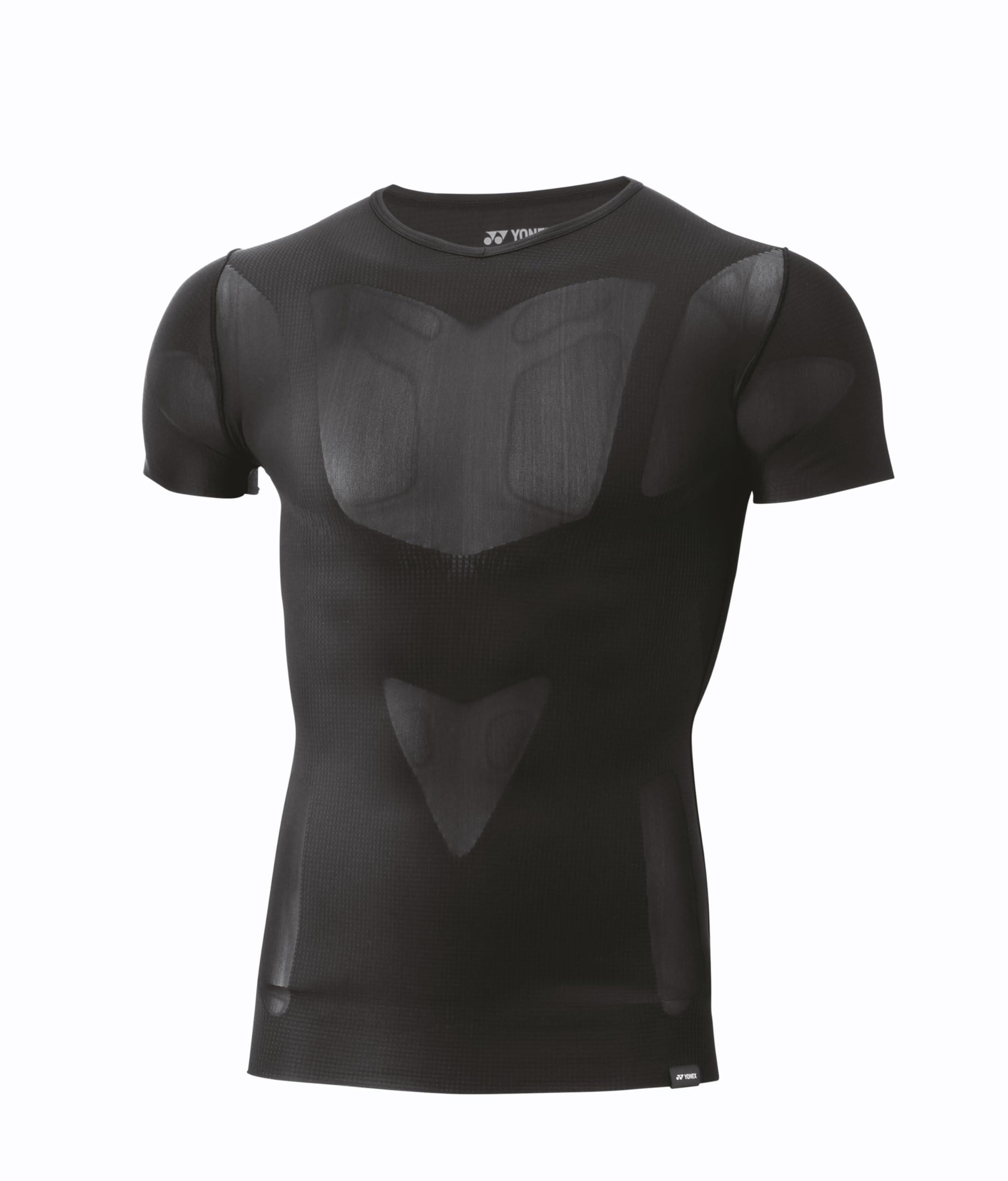 [Yonex] Short-Sleeve Shirt Uni V-Neck Short-Sleeve Shirt STBA1022 Black (007) XO