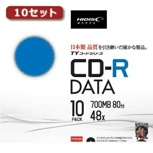 100-Piece Set (10 discs x 10 packs) HI DISC CD-R (Data Use) High Quality TYCR80YP10SCX10