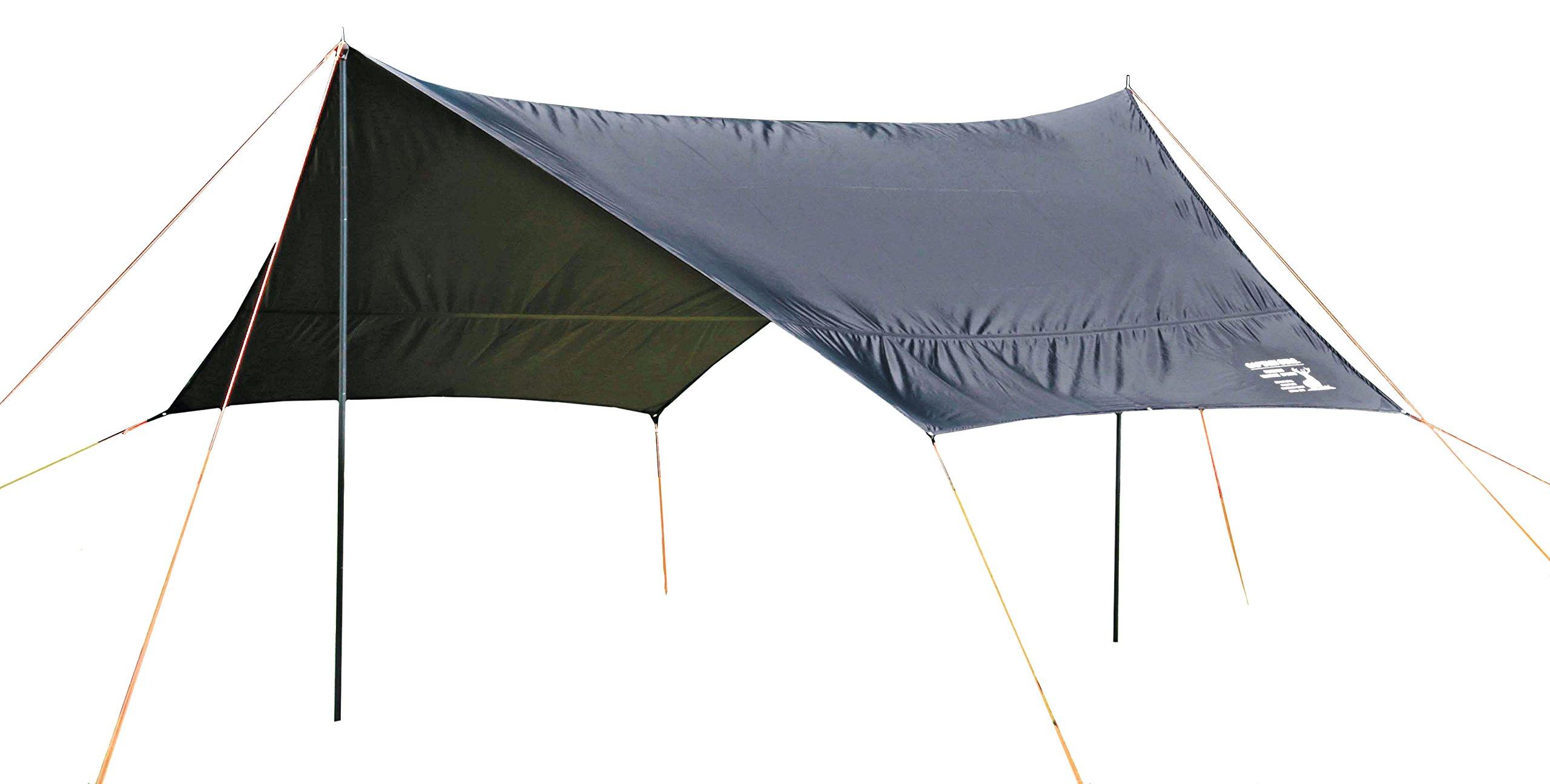 CAPTAIN STAG Camping Tent Tarp Hex Tarp UV & PU Coating with Carry Bag CS Black Label UA-1074