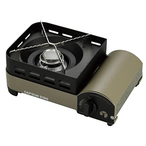CAPTAIN STAG Barbecue Grill Stove Cassette Stove Windbreak Cassette Stove Junior Tabletop with Case UF-0031 Khaki