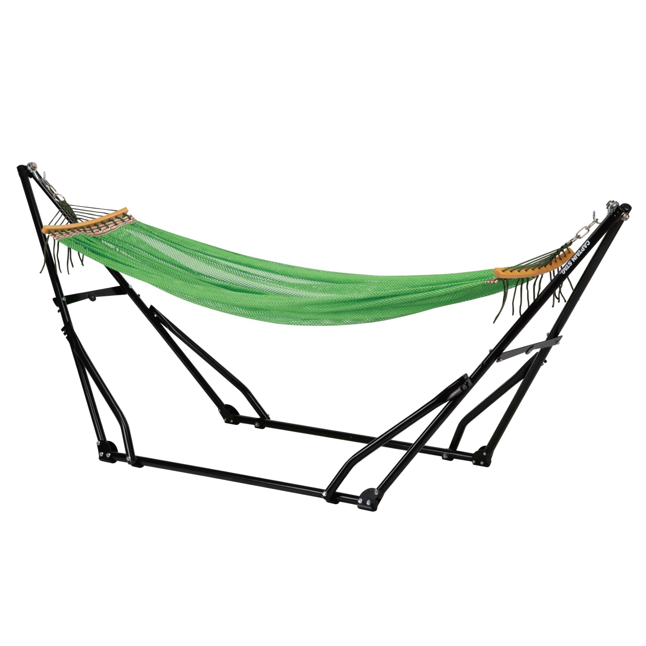 CAPTAIN STAG Outdoor Hammock Steel Pole 3WAY Hammock Set Chair Hammock Hanger Rack with Storage Bag Green/Blue UD-2019
