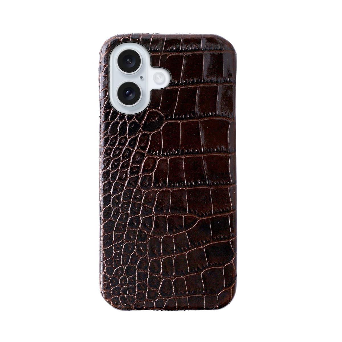 ABBI SIGNATURE iPhone 16 Case Made in Japan Italian Genuine Leather LIPARI Back Cover MagSafe Compatible [ Vegetable-Tanned Leather Handmade Slim Minimalist Design Wireless Charging ] iPhone Case Back Cover ABS27362i16 Dark Brown