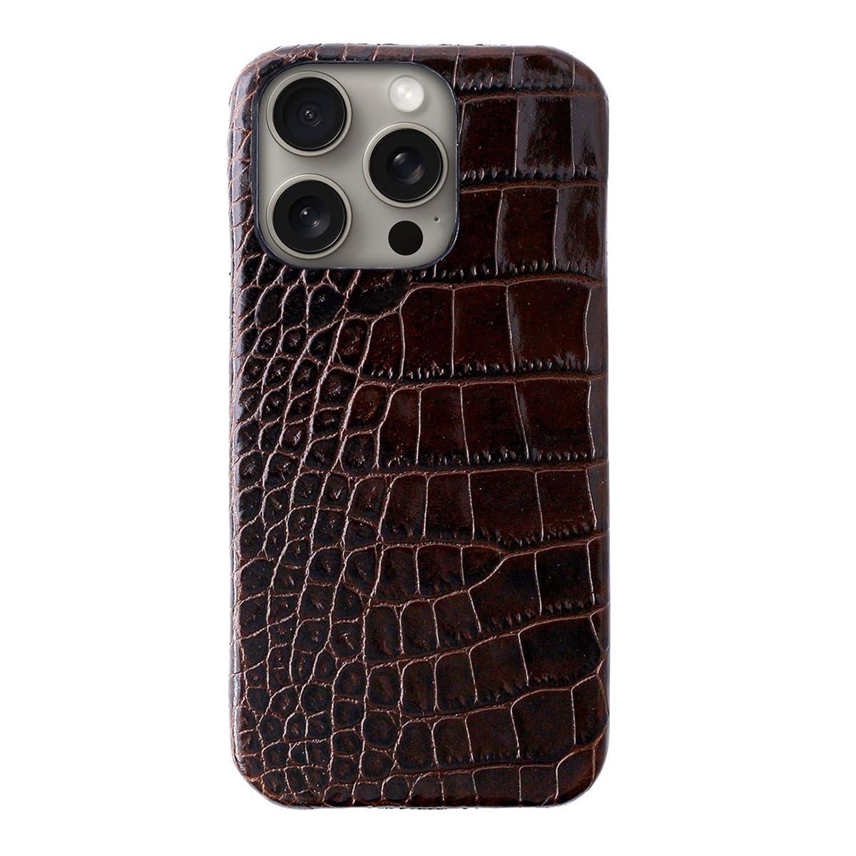 ABBI SIGNATURE iPhone 16 Pro Max Case Made in Japan Italian Genuine Leather LIPARI Back Cover MagSafe Compatible [ Vegetable-Tanned Leather Handmade Slim Minimalist Design Wireless Charging ] iPhone Case Back Cover ABS27364i16PM Dark Brown