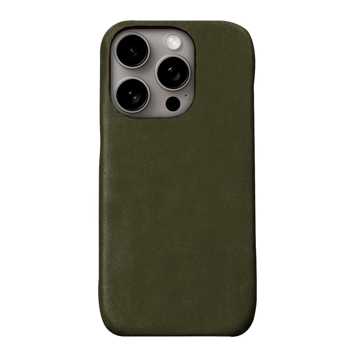 ABBI SIGNATURE iPhone 16 Pro Max Case Made in Japan Italian Genuine Leather LISCIO Back Cover MagSafe Compatible [ Vegetable-Tanned Leather Handmade Leather Case Wireless Charging ] iPhone Case Back Cover ABS27393i16PM Olivera