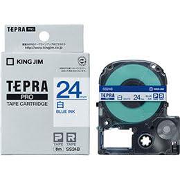 KING JIM Tepla PRO Tape White Label 24mm Blue Text KJ-SS24BX5