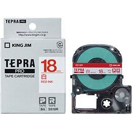 KING JIM Tepla PRO Tape White Label 18mm Red Text KJ-SS18RX5